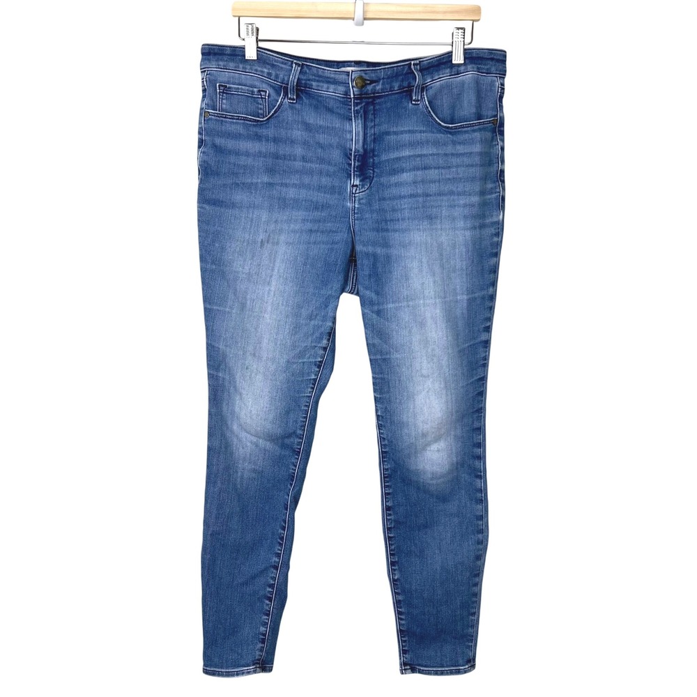 Athleta Sculptek Womens High Rise Skinny‎ Jeans Blue Medium Wash Size 16 Stretch